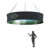 Graphic 12ftX6in round double-sided hanging banner