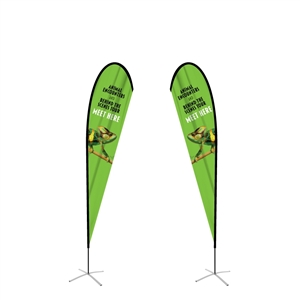 large feather flag teardrop double sided