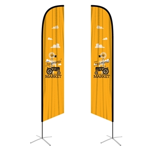 Extra large angled feather flag double sided