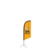 small angled feather flag single side graphic