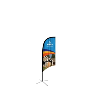 feather flag small concave single sided graphic