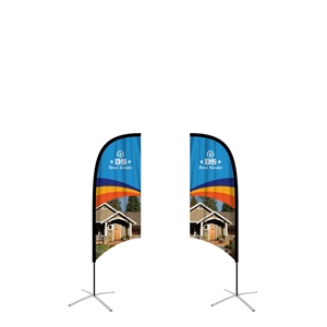 feather flag small concave double sided graphic