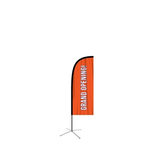 small straight feather flag single sided graphic