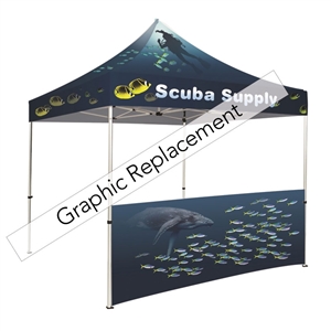Tent half wall with dye-sublimation