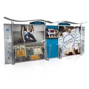 20ft timberline hybrid trade show display with straight sides