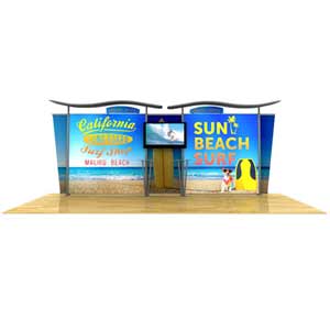 20ft light box w/ wave top & tapered fabric