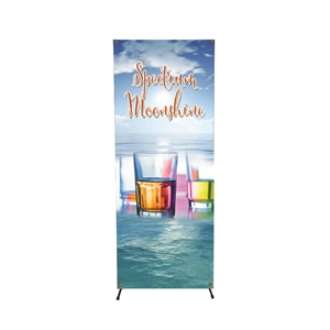 small X-banner with vinyl graphic